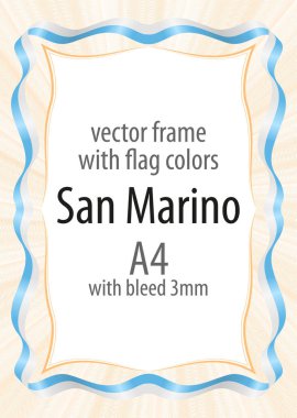 Çerçeve ve şerit kenarlığını San Marino bayrak renkleri ile