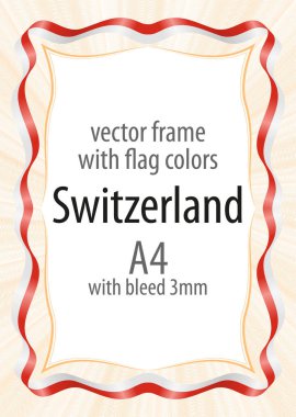 Çerçeve ve şerit kenarlığını İsviçre bayrağının renkleri ile