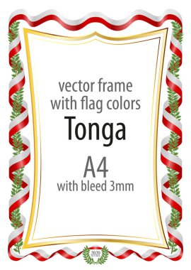 Çerçeve ve şerit kenarlığını Tonga bayrak renkleri ile
