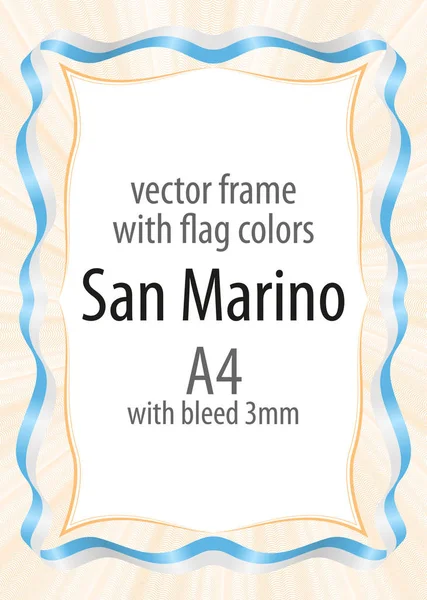 Çerçeve ve şerit kenarlığını San Marino bayrak renkleri ile
