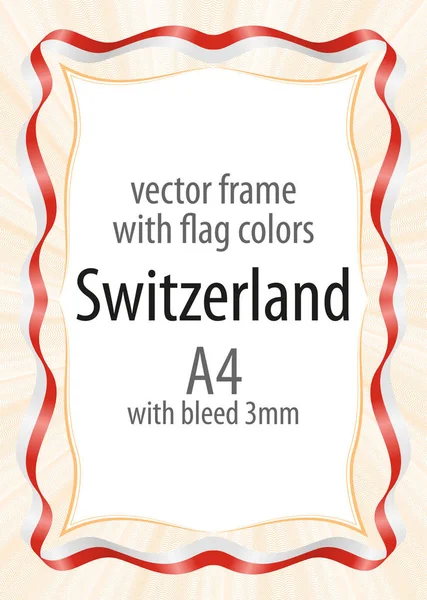 Çerçeve ve şerit kenarlığını İsviçre bayrağının renkleri ile