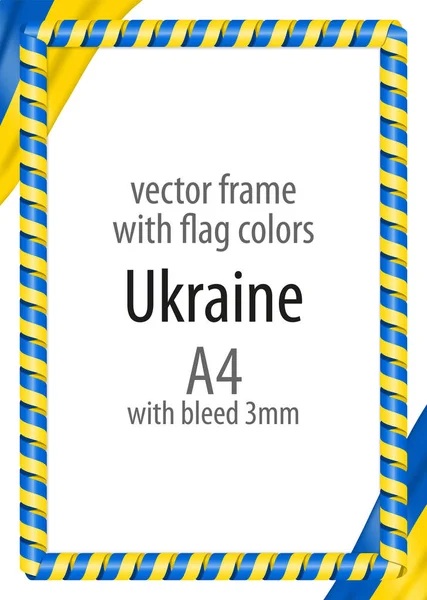 Çerçeve ve şerit kenarlığını Ukrayna bayrak renkleri ile