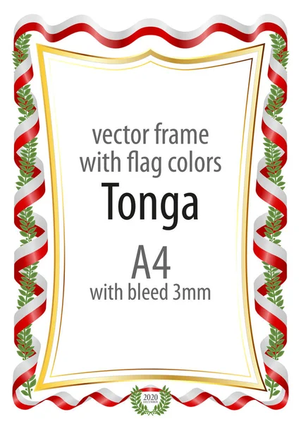 Çerçeve ve şerit kenarlığını Tonga bayrak renkleri ile