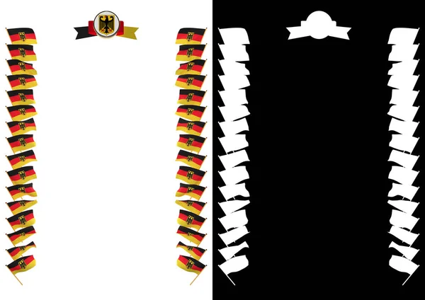 Cadre et frontière avec drapeau et armoiries Allemagne. Illustration 3d — Photo