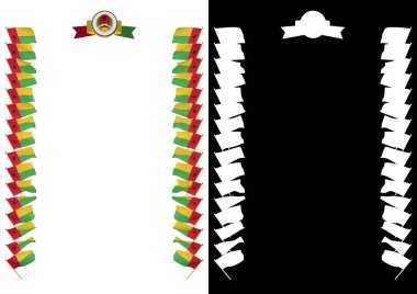 Çerçeve ve bayrak ve askeri üniformaları Gine Bissau ile sınır. 3D çizim