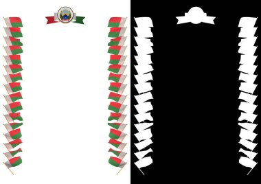 Çerçeve ve bayrak ve silah kat Madagaskar ile sınır. 3D çizim