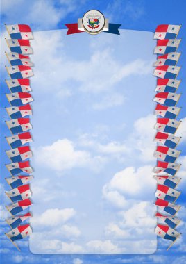 Çerçeve ve bayrak ve askeri üniformaları Panama ile sınır. 3D çizim