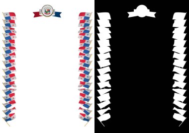Çerçeve ve bayrak ve askeri üniformaları Panama ile sınır. 3D çizim