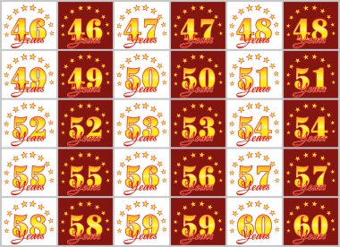 Altın dizi 46 60'a numaralar ve kelime yılın yıldız bir daire ile dekore edilmiştir. Vektör çizim