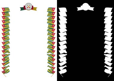 Çerçeve ve bayrak ve silah kat Togo ile sınır. 3D çizim