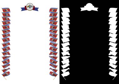 Çerçeve ve bayrak ve silah kat Svaziland ile sınır. 3D çizim