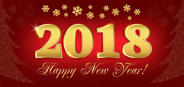 2018 mutlu yeni yıl el ilanları ve tebrik kartı veya Noel temalı davetleri rakam ile yılbaşı ağacının parlak noktalarından. Vektör çizim.