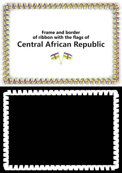Ram och gränsa av menyfliksområdet med Centralafrikanska republiken flagga för examensbevis, Grattis, certifikat. Alfakanal. 3D illustration — Stockfoto