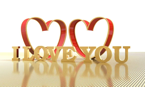 I love you. Design for wedding, Valentine's day and Mother's day. 3d illustration — Stock Photo, Image