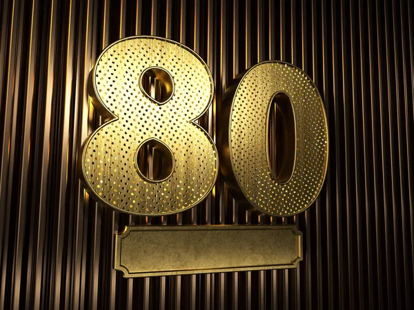 Nummer 80 (nummer 80) med små hål — Stockfoto