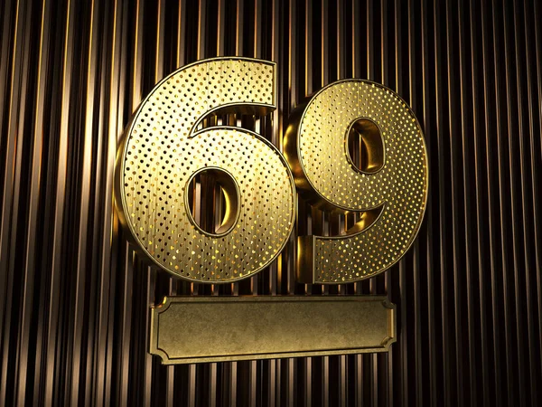 Nummer 69 (nummer 69) met kleine gaatjes — Stockfoto