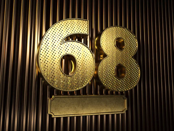 Nummer 68 (nummer 68) met kleine gaatjes — Stockfoto