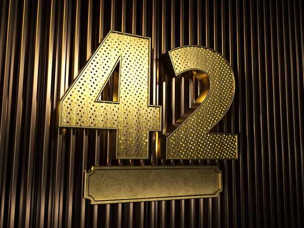 Número 42 (número quarenta e dois) com pequenos furos — Fotografia de Stock
