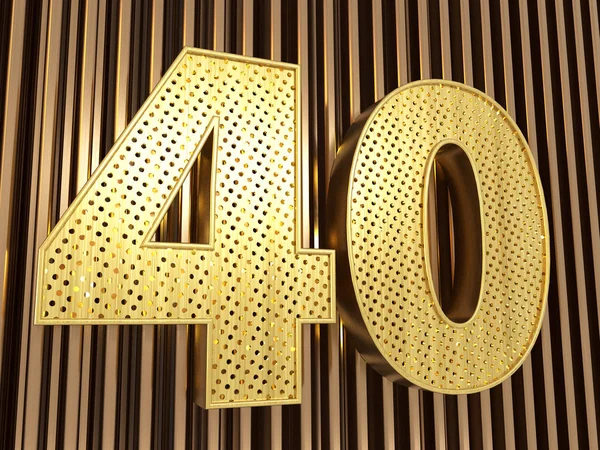 Liczba 40 (liczba czterdzieści) z małymi otworami — Zdjęcie stockowe