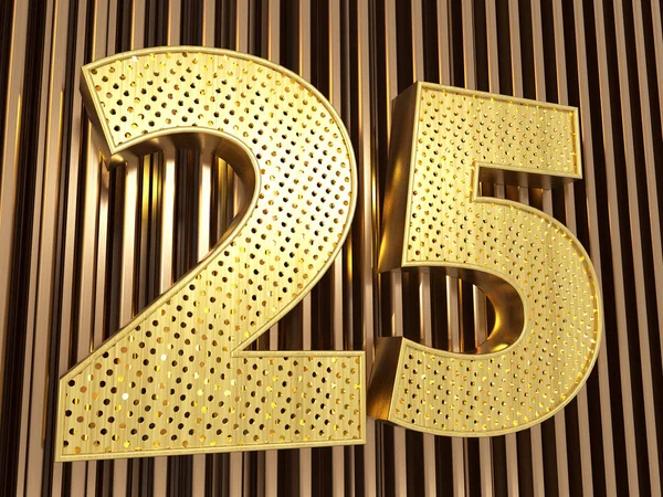 Número 25 (número vinte e cinco) com pequenos furos — Fotografia de Stock