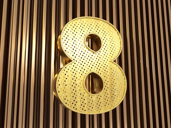 Number 8 (number eight) with small holes — Stock Photo, Image