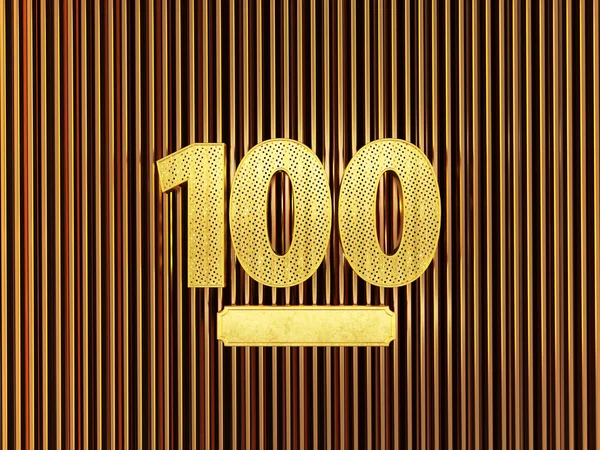 Liczba 100 (sto) z małymi otworami — Zdjęcie stockowe