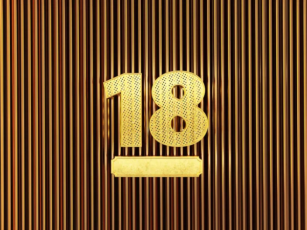 Número 18 (número dezoito) com pequenos furos — Fotografia de Stock