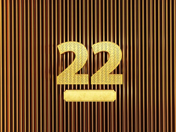 Número 22 (número vinte e dois) com pequenos furos — Fotografia de Stock