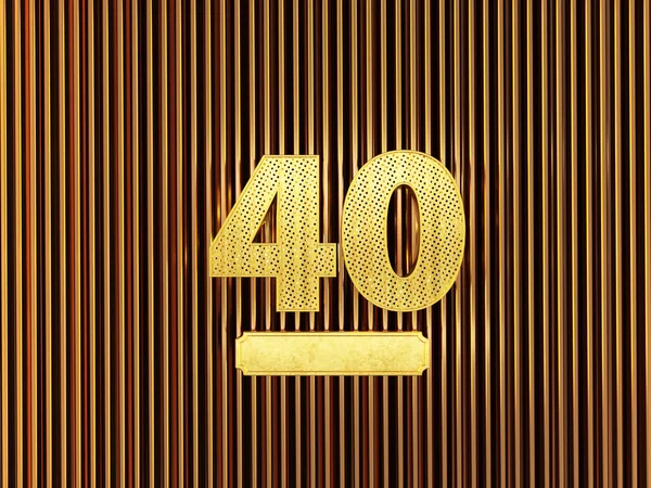 Número 40 (número quarenta) com pequenos furos — Fotografia de Stock