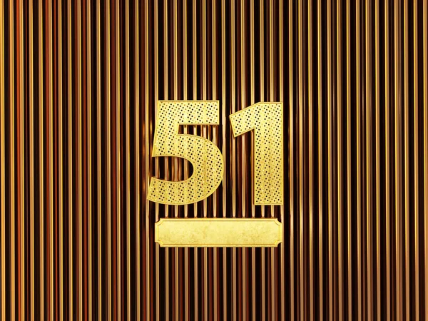Číslo 51 (číslo jedenapadesát) s malými otvory — Stock fotografie