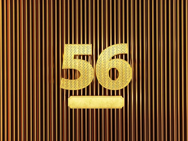 Numer 56 (numer pięćdziesiąt sześć) z małymi otworami — Zdjęcie stockowe