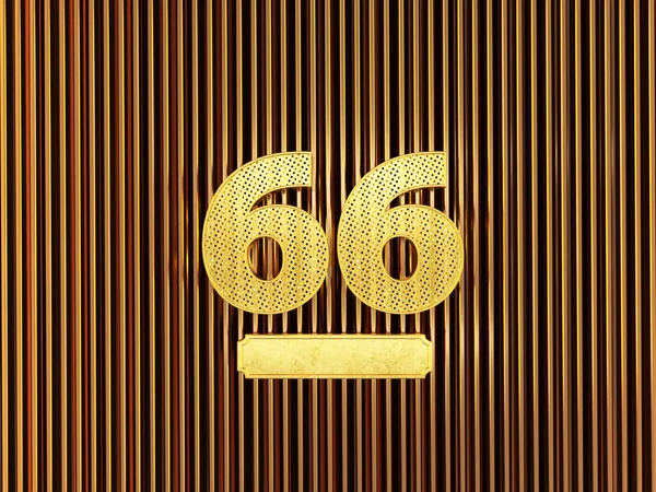 Číslo 66 (číslo šedesát šest) s malými otvory — Stock fotografie