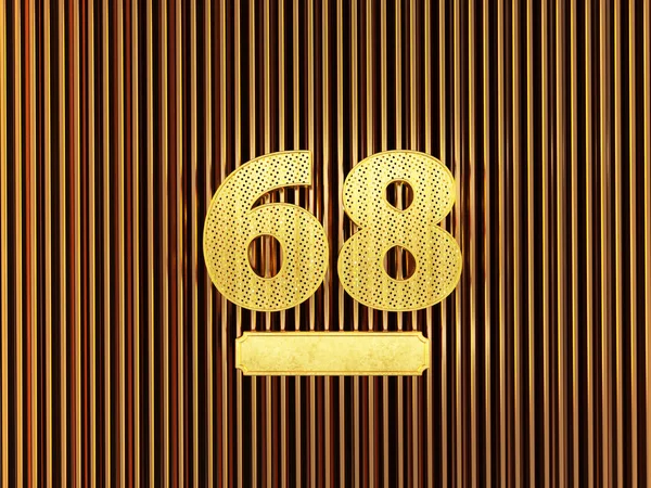 Číslo 68 (číslo šedesát osm) s malými otvory — Stock fotografie
