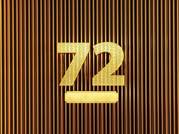 Numer 72 (numer siedemdziesiąt dwa) z małymi otworami — Zdjęcie stockowe