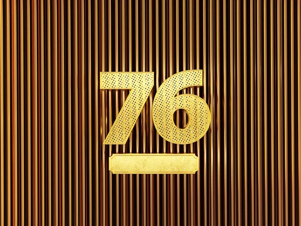 Nummer 76 (nummer sjuttiosex) med små hål — Stockfoto