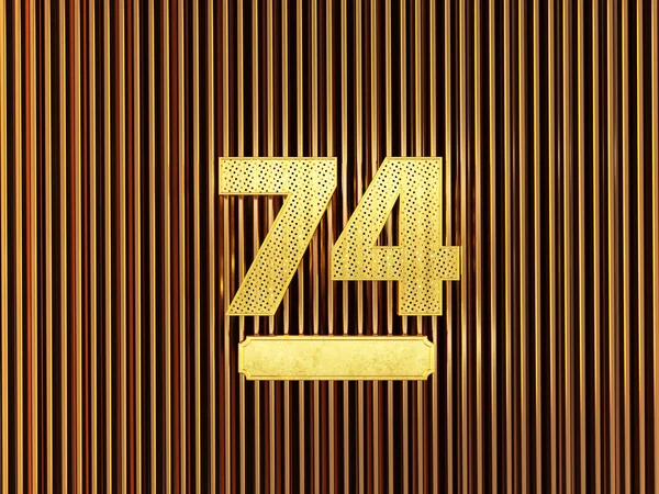 Nummer 74 (nummer sjuttiofyra) med små hål — Stockfoto