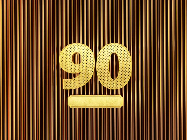 Nummer 90 (nummer negentig) met kleine gaatjes — Stockfoto