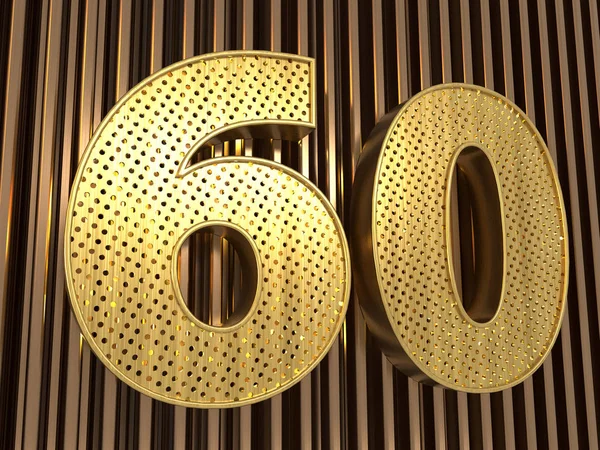 Número 60 (número sesenta) con agujeros pequeños —  Fotos de Stock