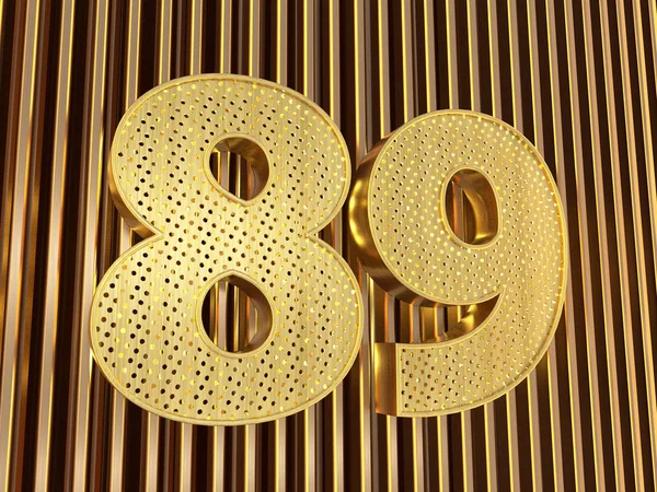 Número 89 (número ochenta y nueve) con agujeros pequeños — Foto de Stock