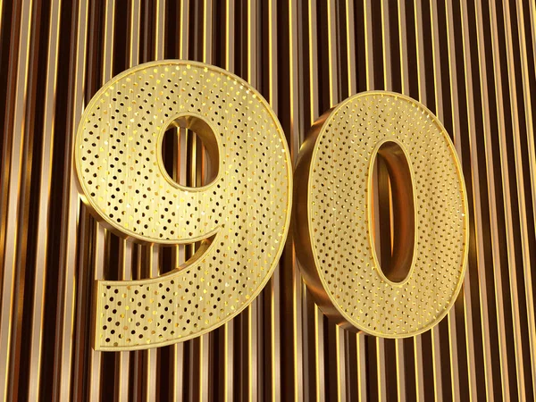 Číslo 90 (číslo devadesát) s malými otvory — Stock fotografie
