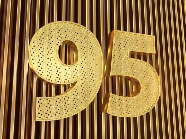 Nummer 95 (nummer nittiofem) med små hål — Stockfoto