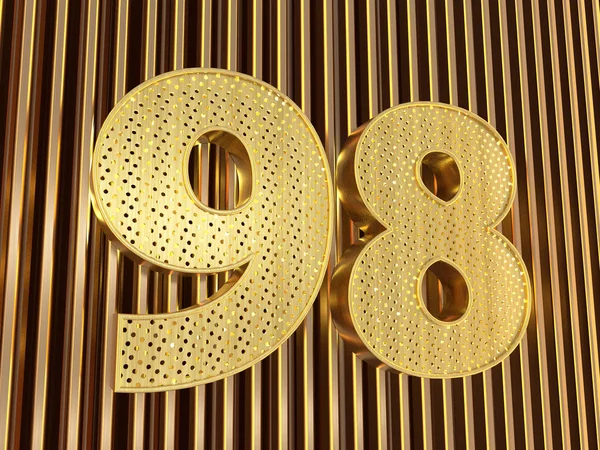 number 98 (number ninety-eight) with small holes
