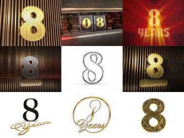 Sekiz numaralı kutlama seti.