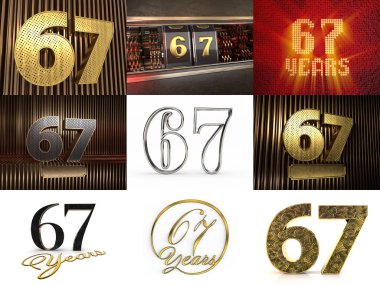 Altmış yedi yıllık kutlama seti.