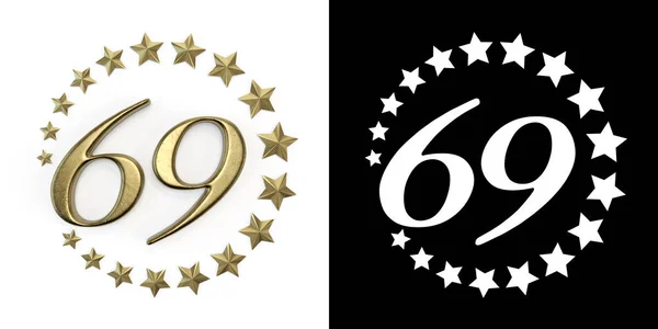 Number sixty-nine years celebration — Stock Photo, Image