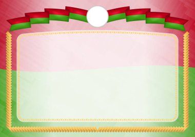 Belarus ulusal bayrağı ile yapılan sınır.