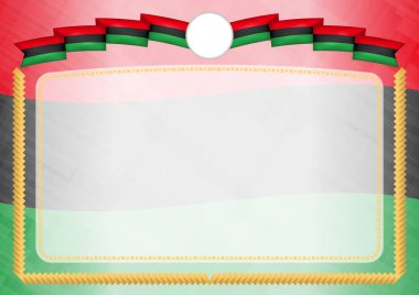 Libya ulusal bayrağıyla yapılan sınır.