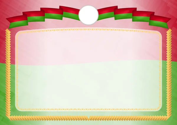 ベラルーシ国旗で作られた国境. — ストックベクタ