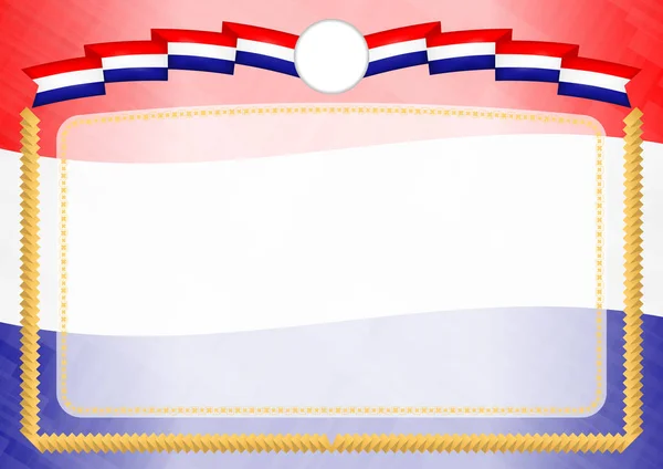 Confine con la Croazia bandiera nazionale . — Vettoriale Stock