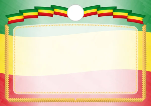 Frontière avec drapeau national éthiopien . — Image vectorielle